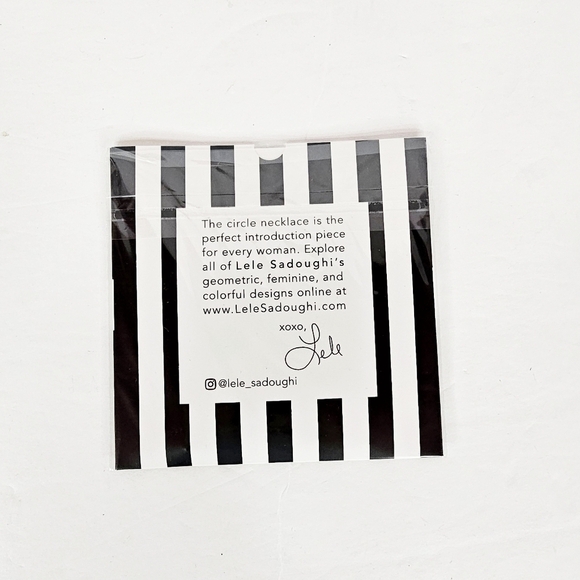 Lele Sadoughi Silver Circle Necklace NWT - Picture 4 of 4